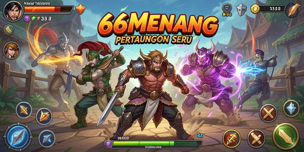 Screenshot gameplay dari pertempuran seru di 66MENANG.