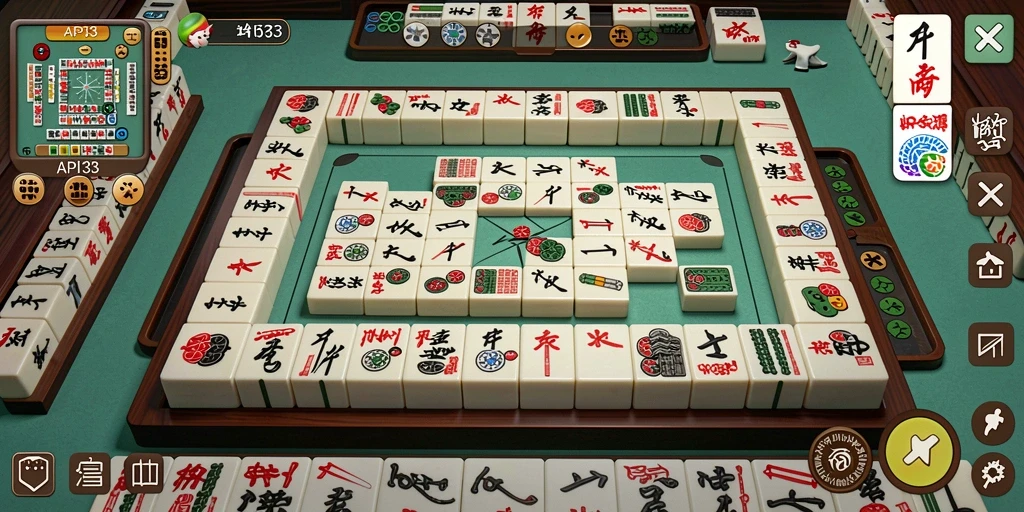 Tampilan permainan Mahjong yang menarik dan mendebarkan dari API33.