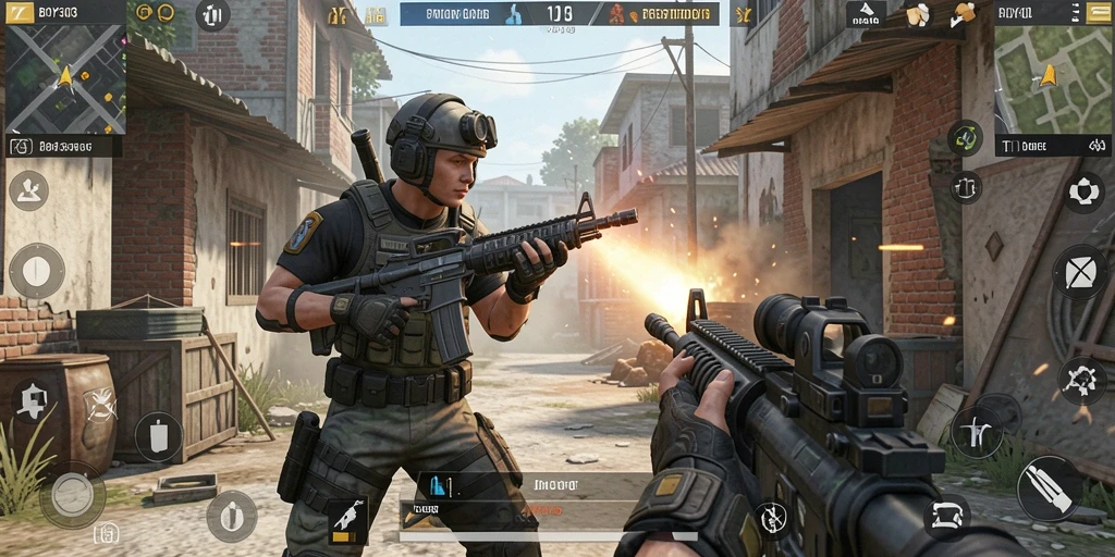 Tangkapan layar menampilkan aksi seru dalam permainan FPS BOY303.