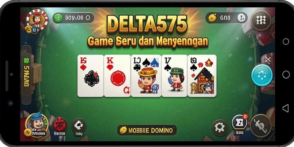 Tampilan gameplay menarik dengan karakter domino yang seru.