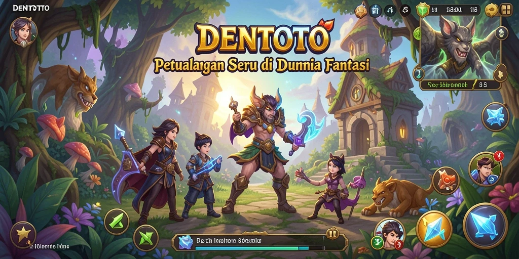 Screenshot DENTOTO menampilkan gameplay seru dalam petualangan menarik.