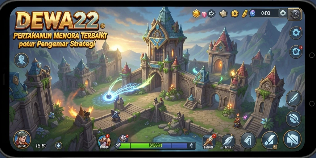 Tampilan menarik dari gameplay DEWA22 dalam mode Tower Defense.