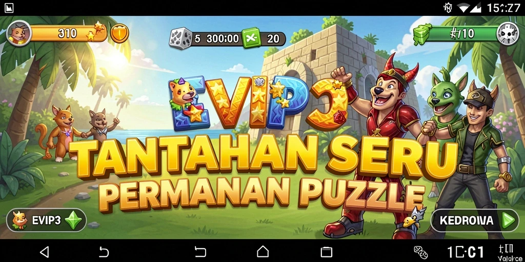 Tampilan menarik dari gameplay EVIP3 yang penuh dengan tantangan Puzzle.