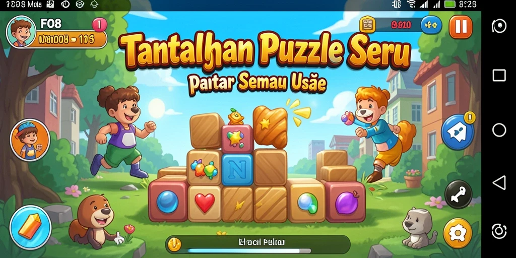 Screenshot gameplay FO8 menampilkan tantangan puzzle mengasyikkan.