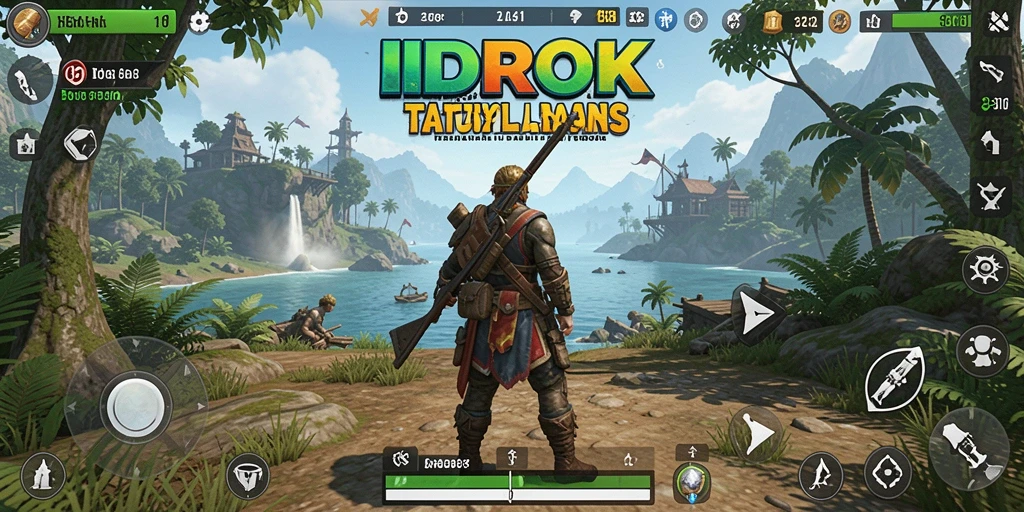 Screenshot gameplay IDROK yang menampilkan petualangan di dunia terbuka yang luas.