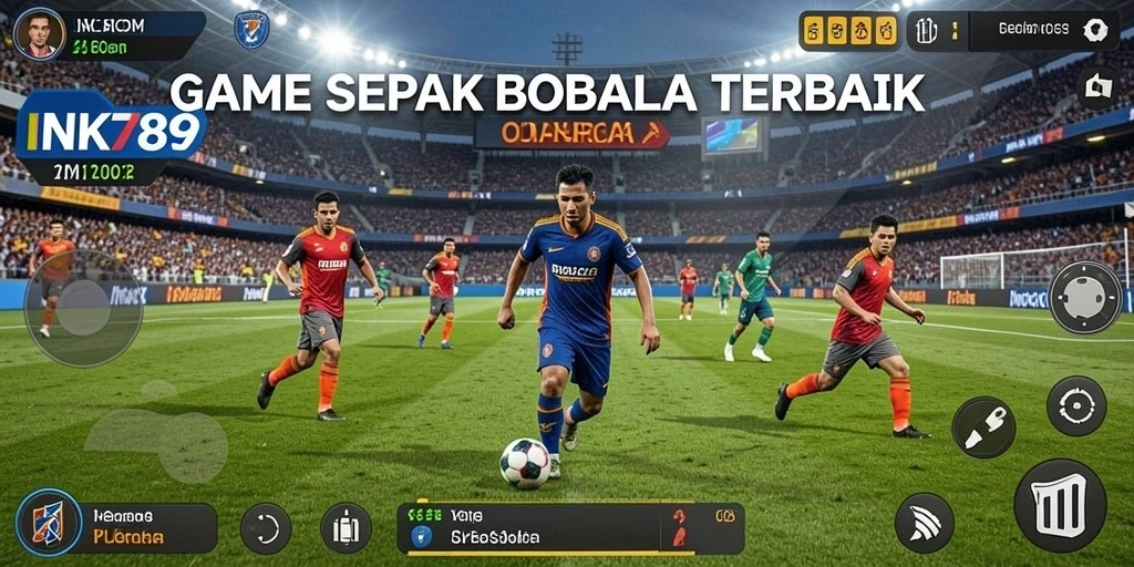 Tangkapan layar gameplay INK789 menampilkan aksi sepak bola menegangkan.