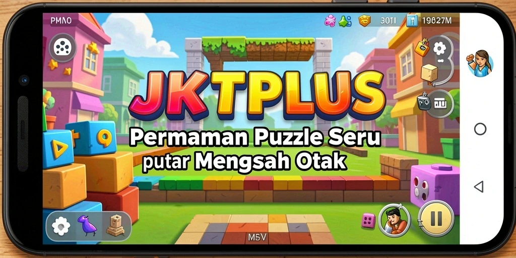 Screenshot gameplay JKTPLUS yang menampilkan level menantang dan grafis yang menarik.