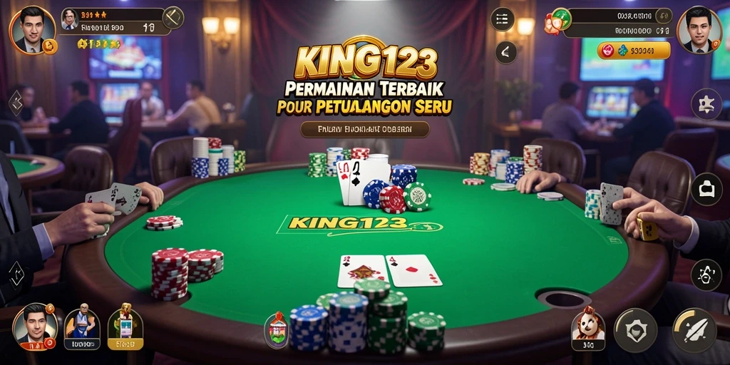 Screenshot gameplay KING123 dengan aksi Poker yang menegangkan.