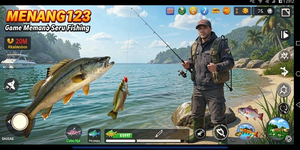 Tampilan gameplay memancing yang mendebarkan dan realistis.