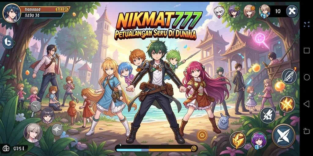 Tampilan gameplay menarik dari NIKMAT777 dengan karakter anime yang dinamis.
