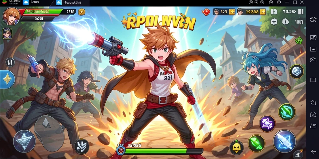 Screenshot RPIDWIN menampilkan karakter dan aksi penuh warna.