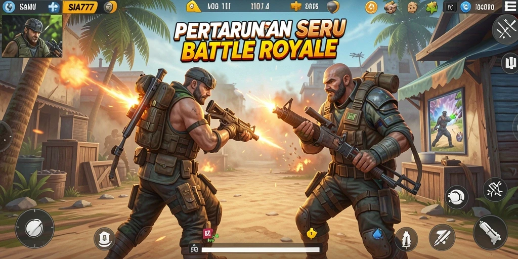 Tampilan gameplay intens di SIA777 saat pertempuran berlangsung.
