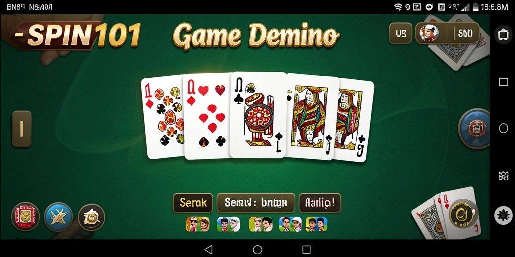 Tampilan gameplay seru dari SPIN101 dalam bermain Domino.