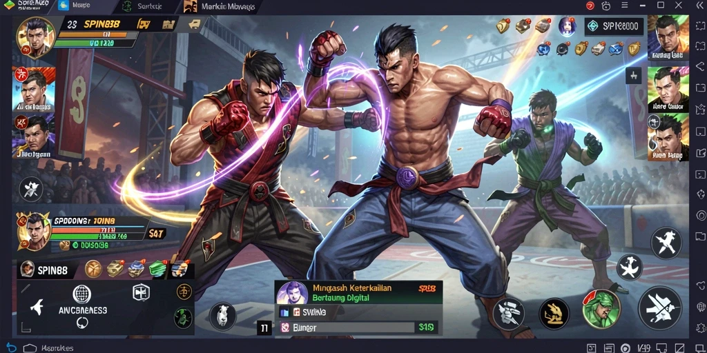 Screenshot gameplay SPIN88 menampilkan pertarungan karakter yang intens dan mendebarkan.