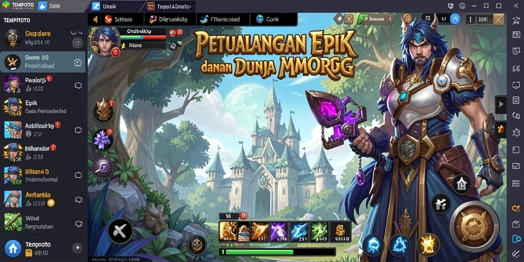 Tangkapan layar menunjukkan aksi seru dalam TEMPOTOTO dengan grafik yang menawan.