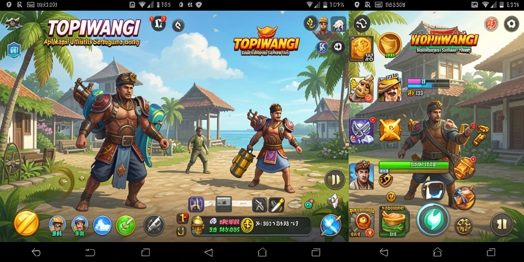 Screenshot utama aplikasi TOPIWANGI menampilkan antarmuka pengguna yang intuitif.