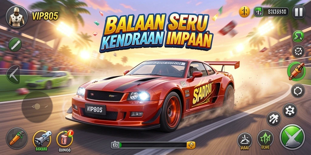 Gameplay seru dan menegangkan dari VIP805 dalam balapan.