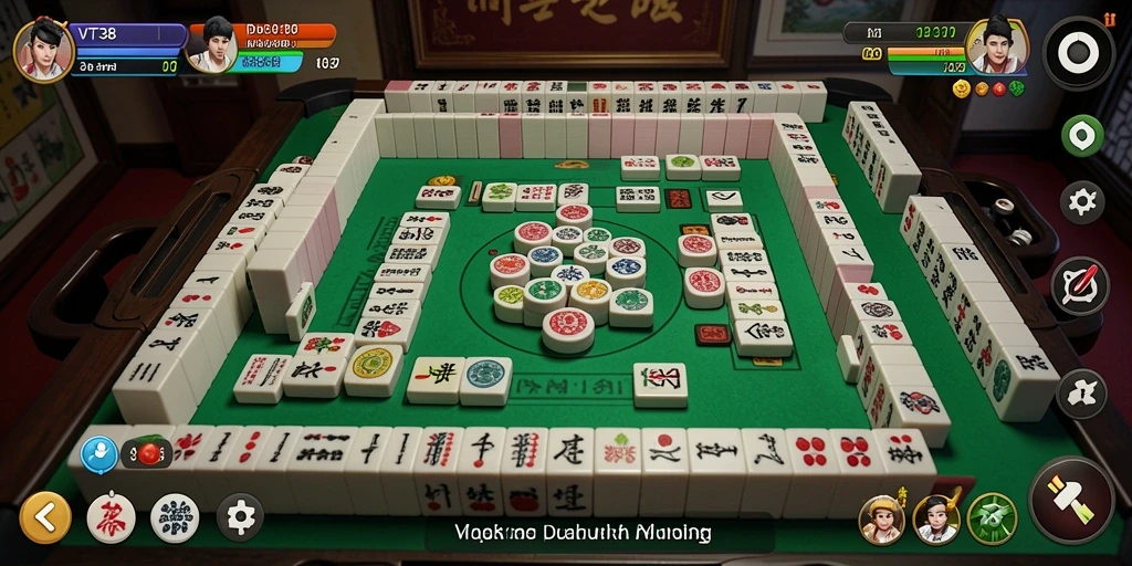 Tangkapan layar gameplay VT38 menampilkan keseruan permainan Mahjong.